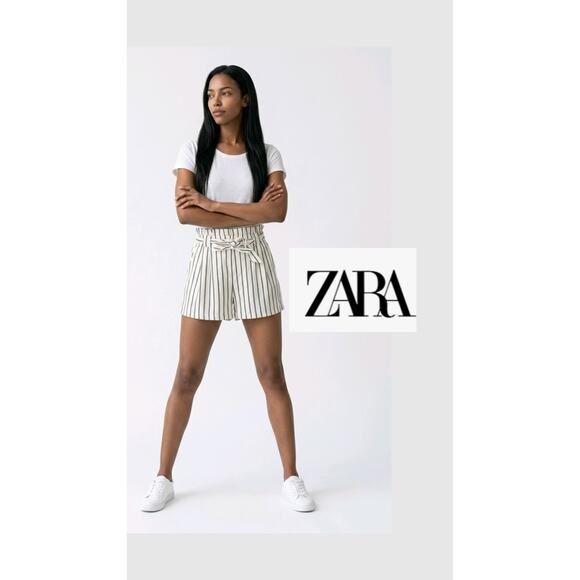 Zara Pants - ZARA Belted shorts. Dressy striped shorts lg